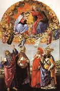 Sandro Botticelli The Coronation of the Virgin with SS.Eligius,John the Evangelist,Au-gustion,and Jerome Spain oil painting artist